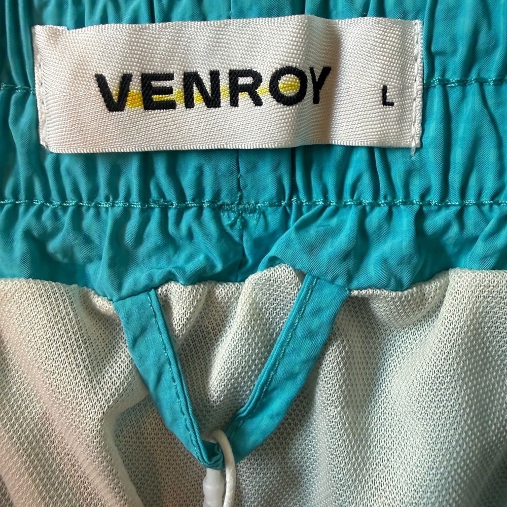 New Venroy Curved Hem Swim Men’s Short Aqua Blue L - Picture 4 of 16